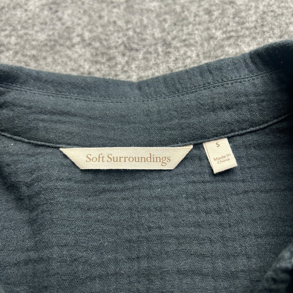 Soft‎ Surroundings Black Cotton Tunic Womens Small Minimal Capsule Lagen - Picture 2 of 7